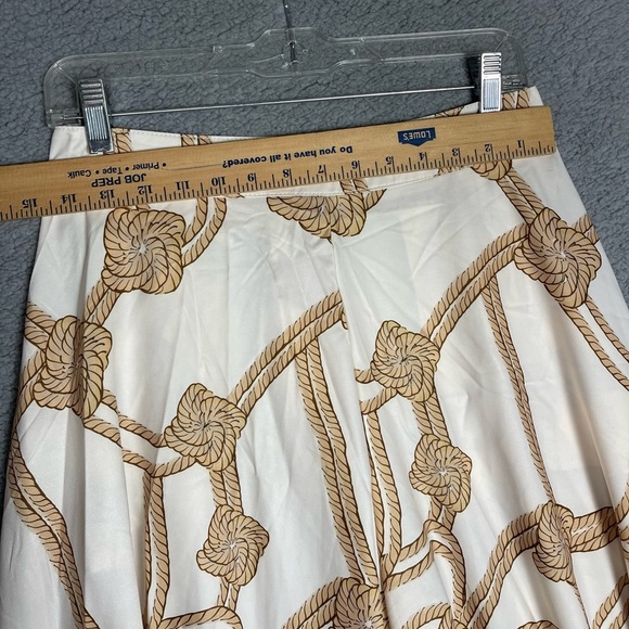 Lizette Collection Women’s Size L Elegant Cream and Gold Wide-Leg Pants - Picture 6 of 10